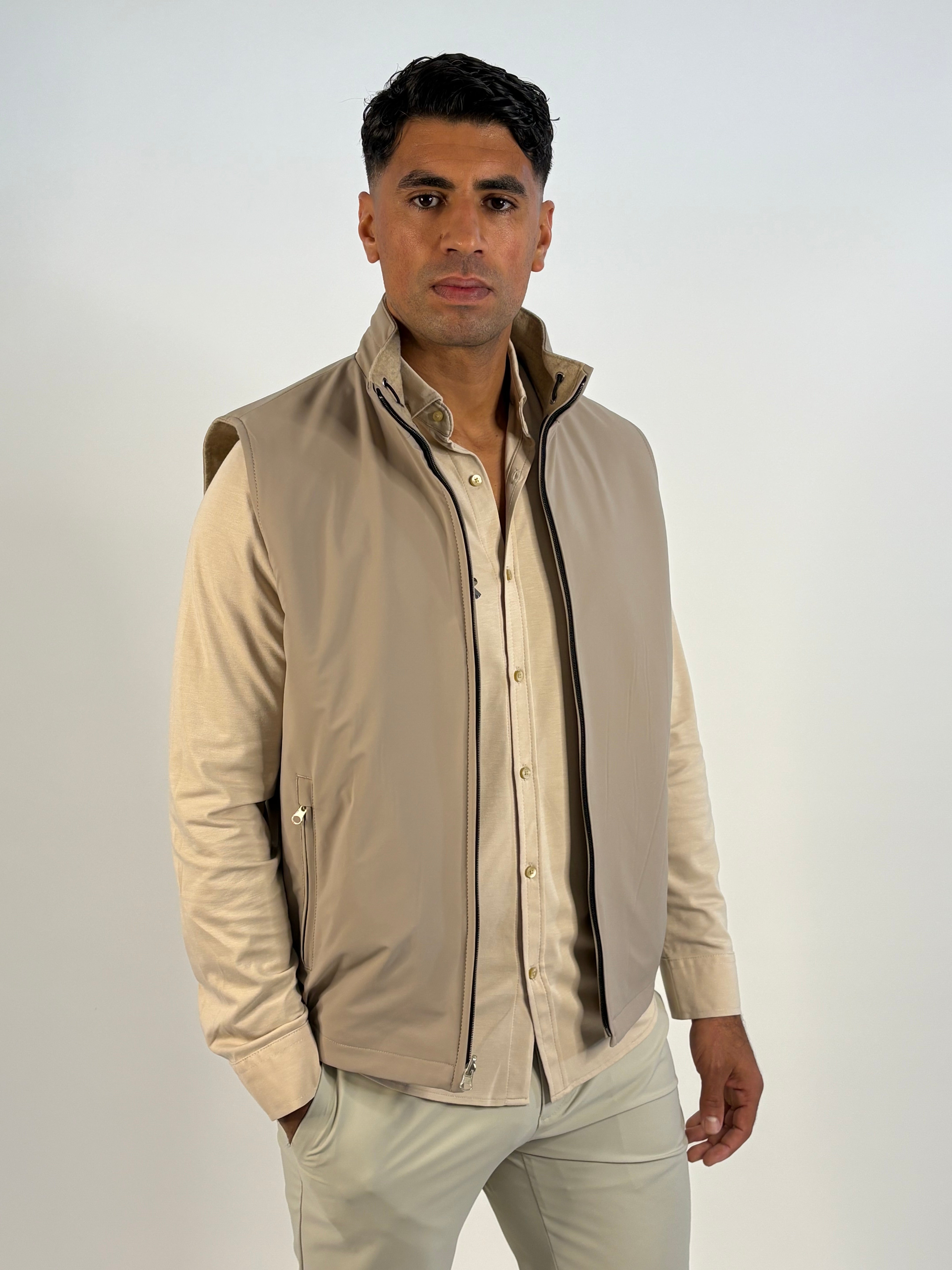 Marfélli Two-Sides Brushed wool Gilet Beige
