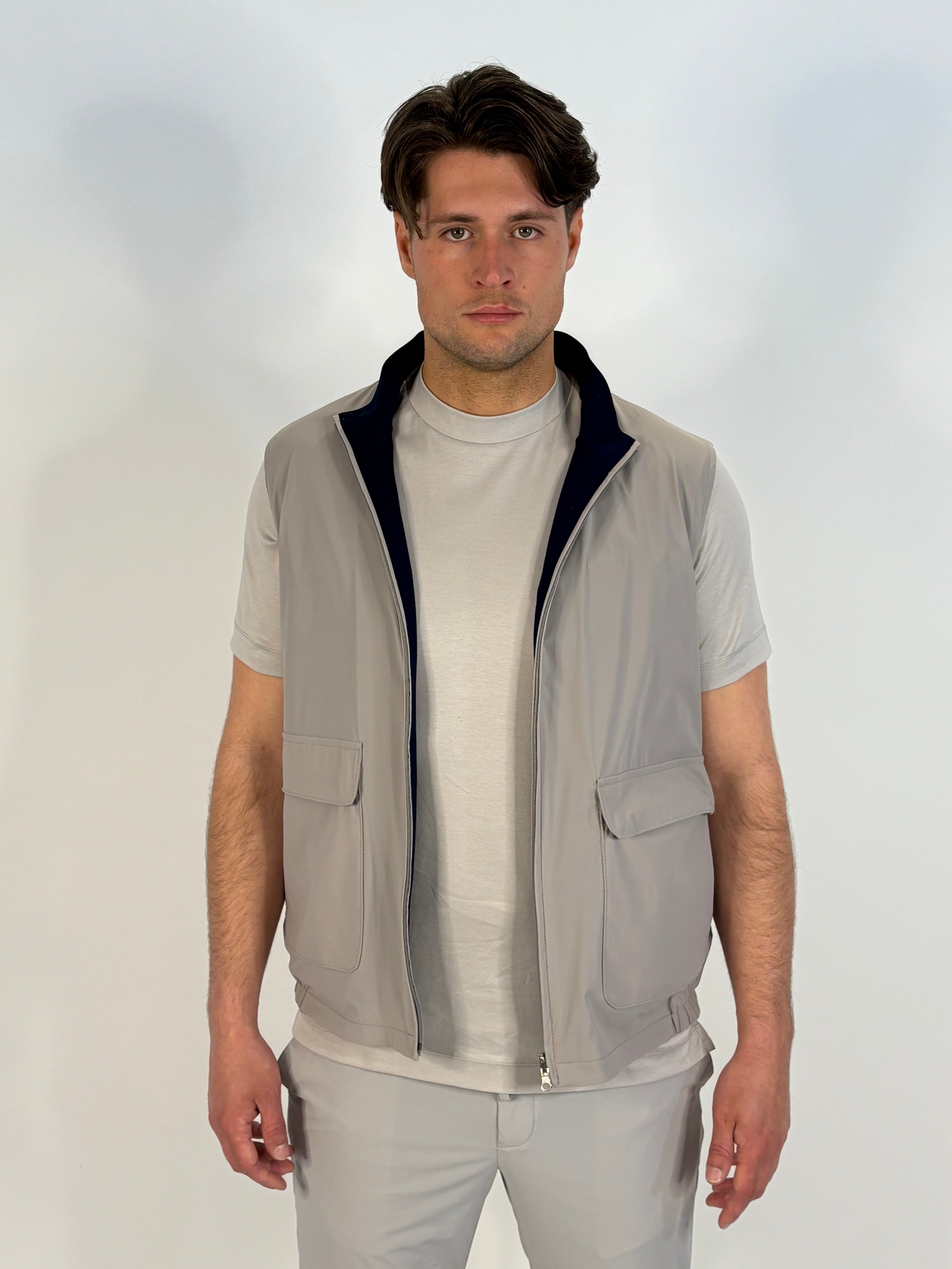 Marfélli Two-Sided Gilet Light Grey/Navy