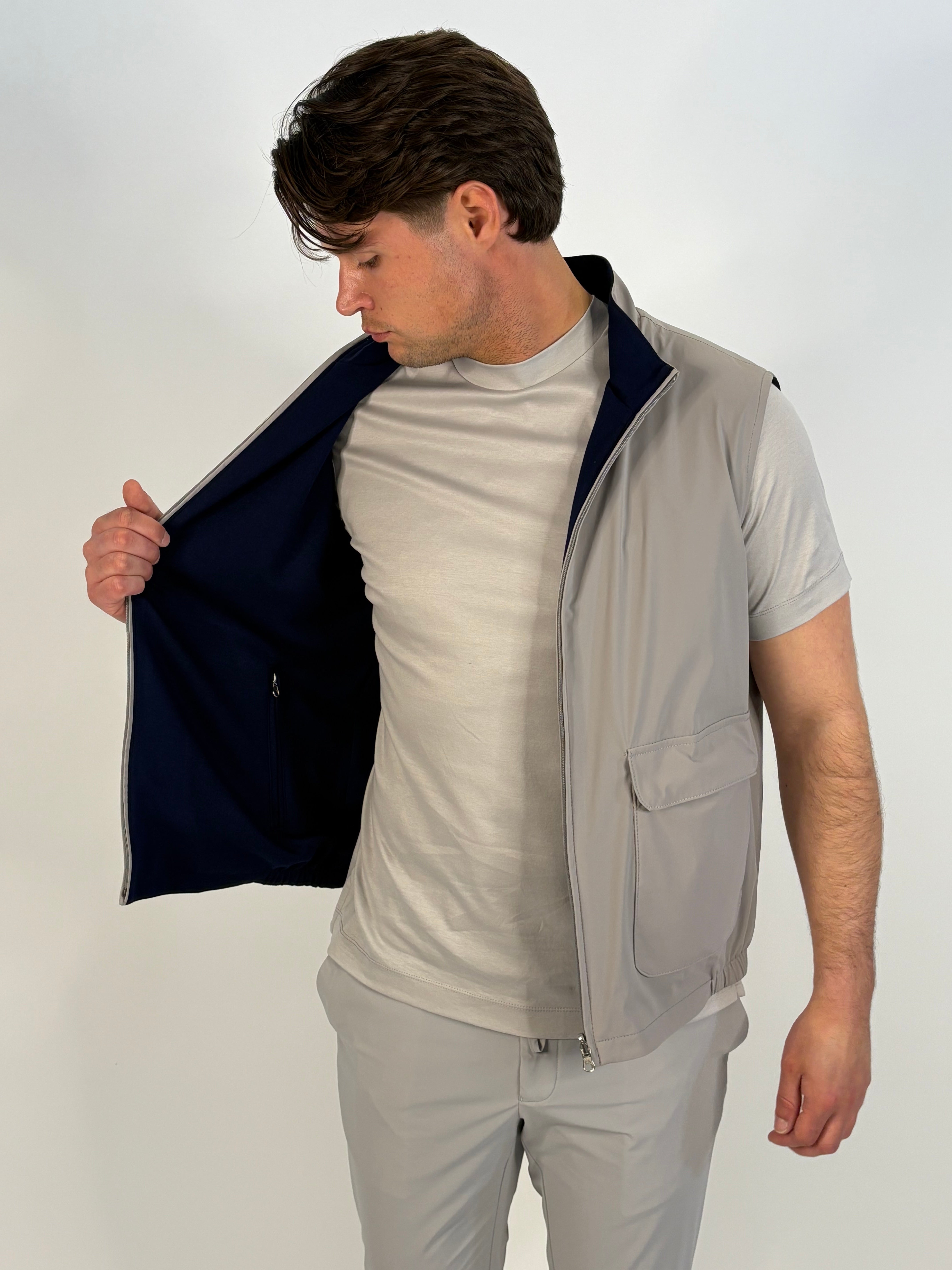 Marfélli Two-Sided Gilet Light Grey/Navy