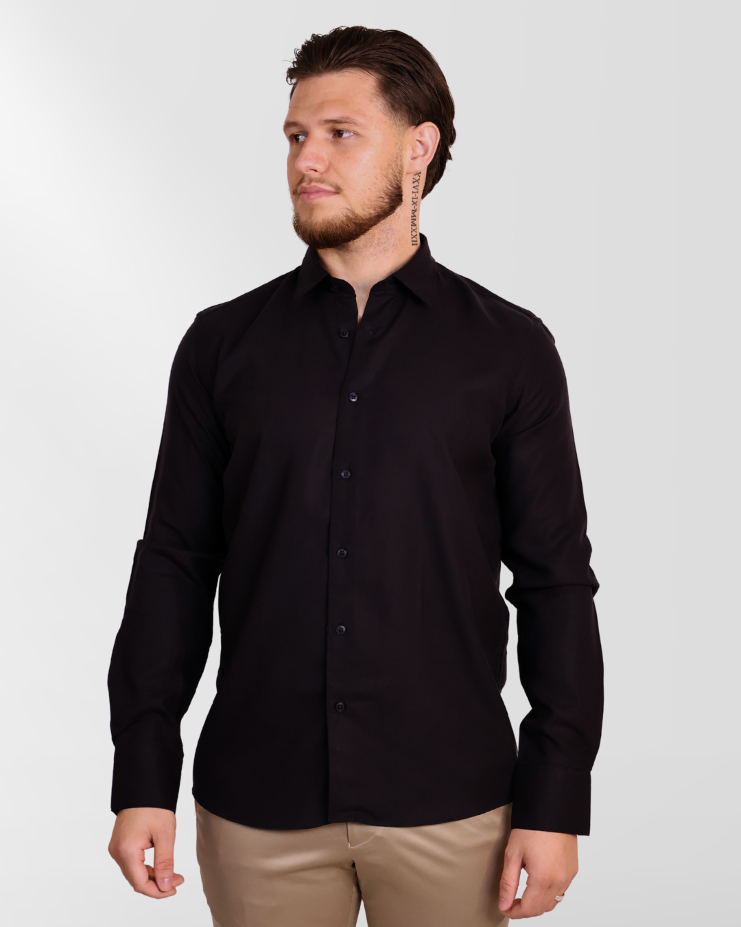 Mercesized Overhemd Black
