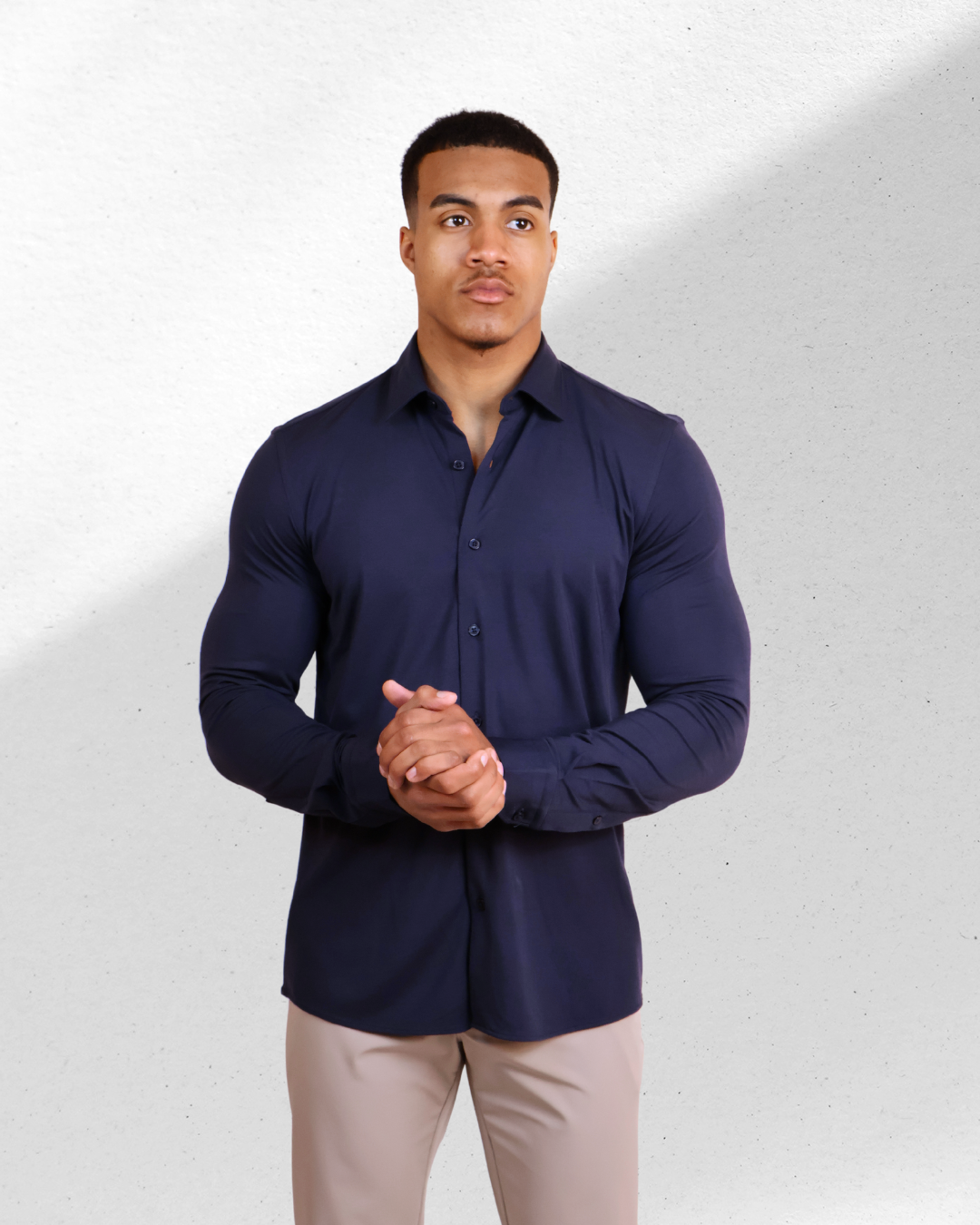 Stretch Overhemd Navy