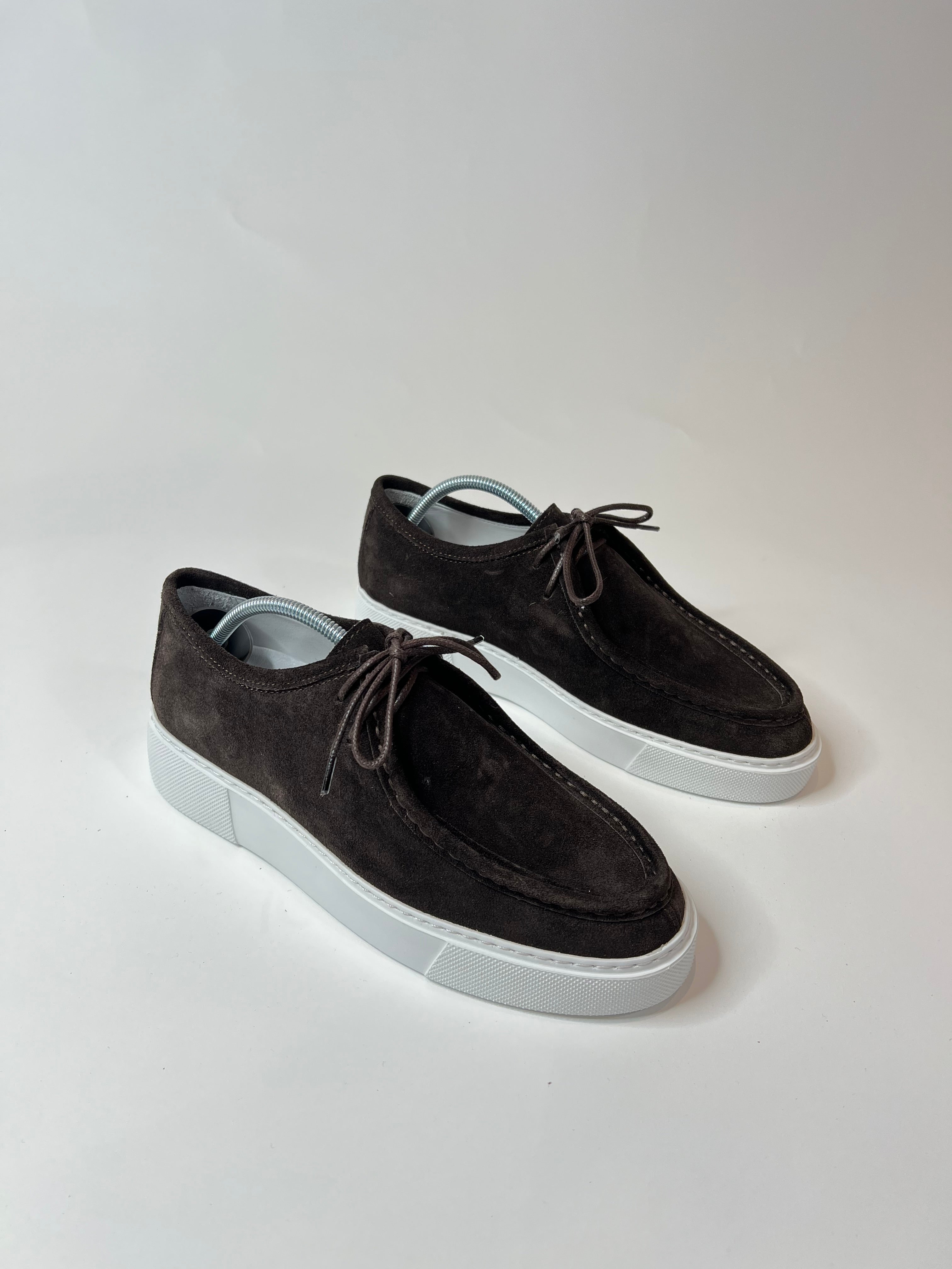 Marfélli Suede Loafers Met Veters Dark Brown