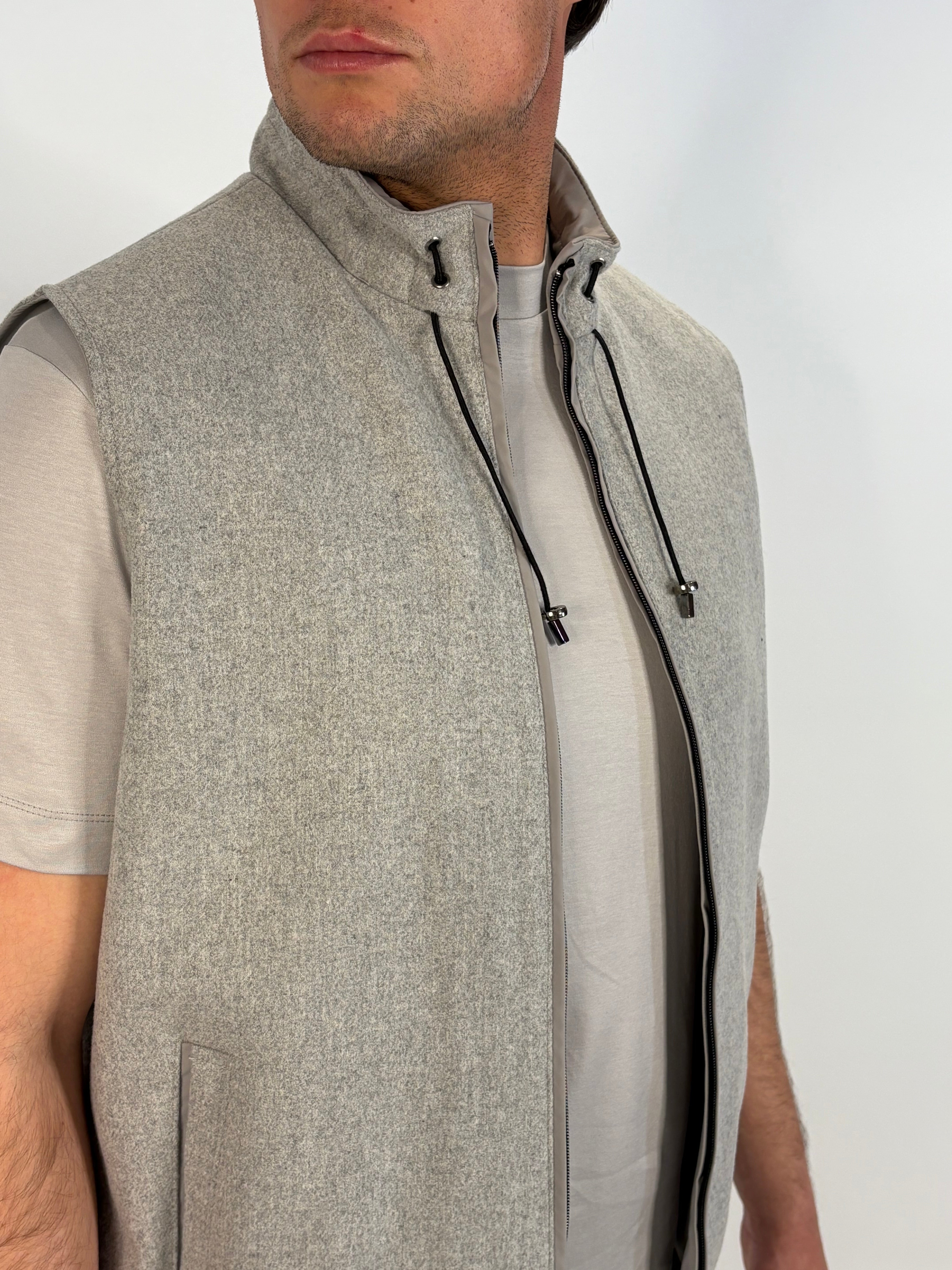 Marfélli Two-Sides Brushed wool Gilet Grey