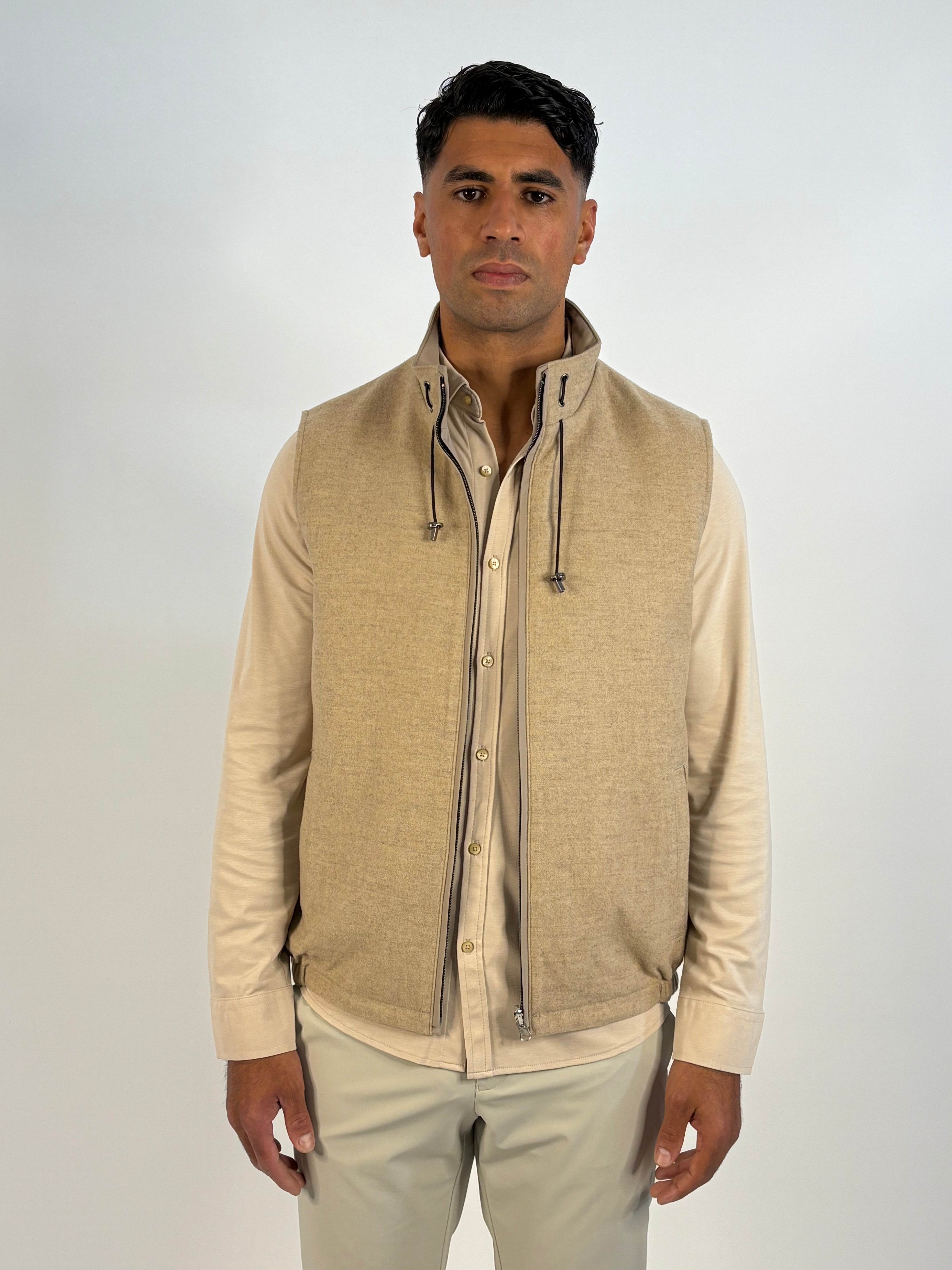Marfélli Two-Sides Brushed wool Gilet Beige