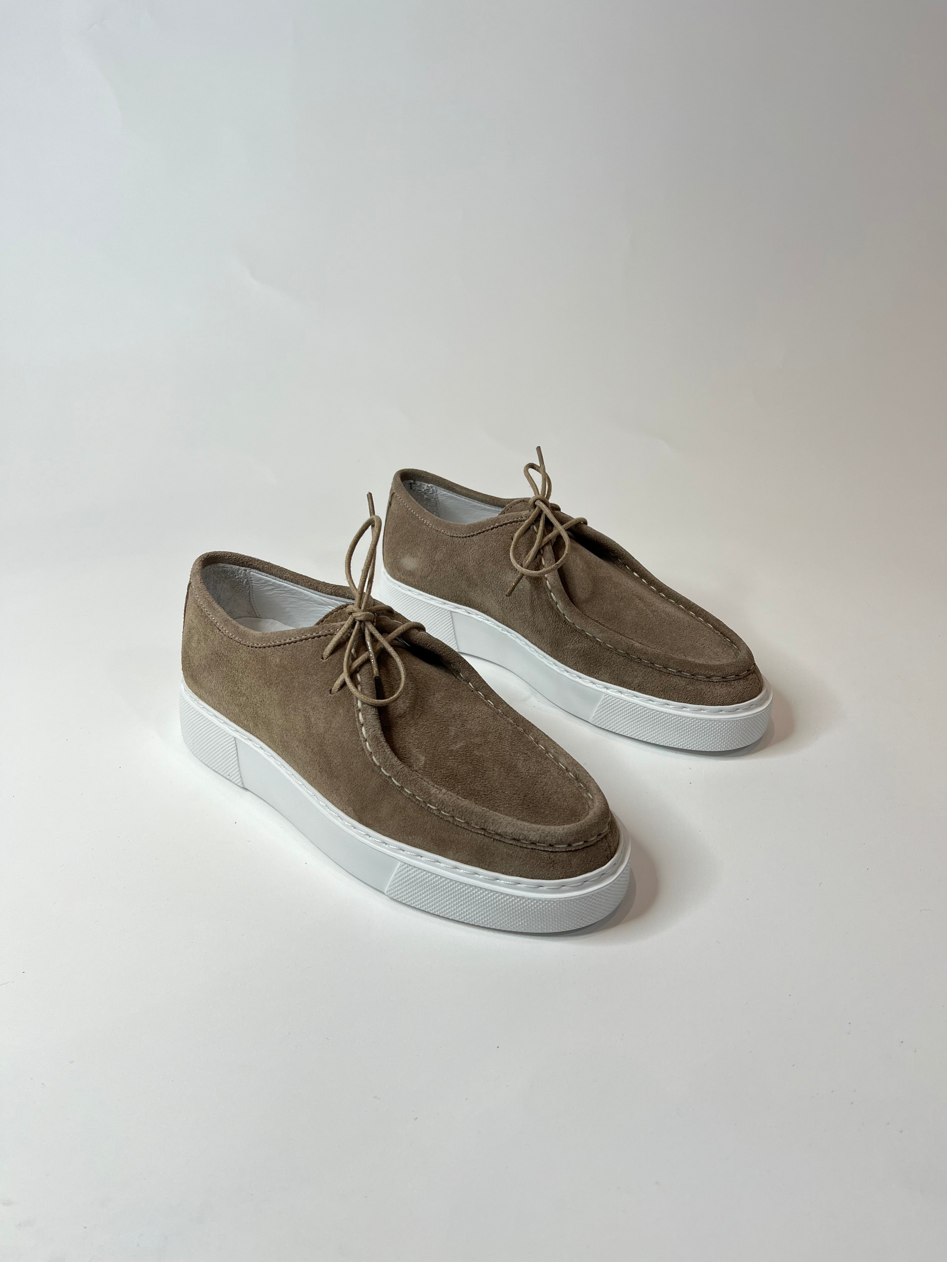 Marfélli Suede Loafers Met Veters Taupe