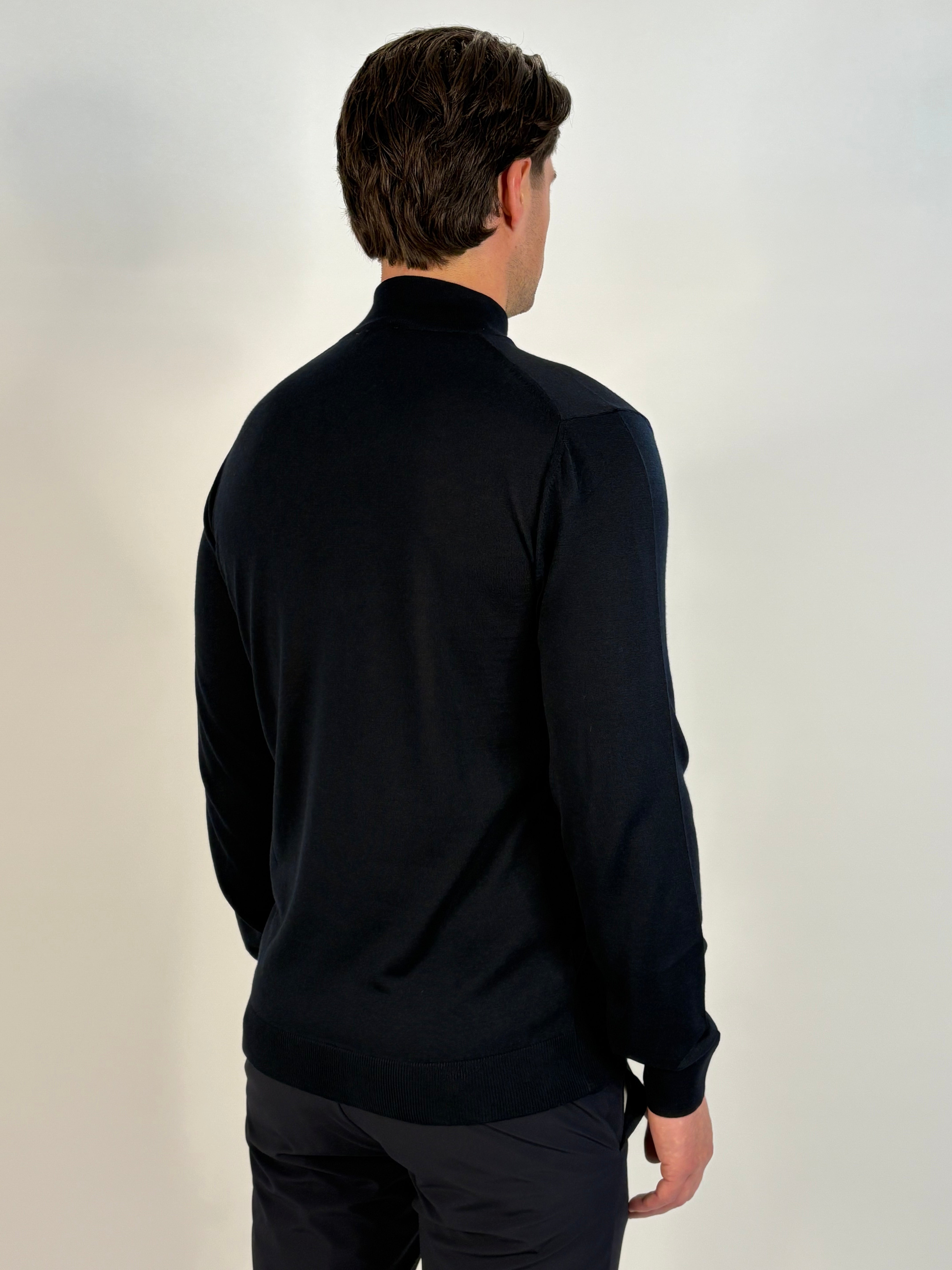 Marfélli Merino Wool Half-Zip Navy