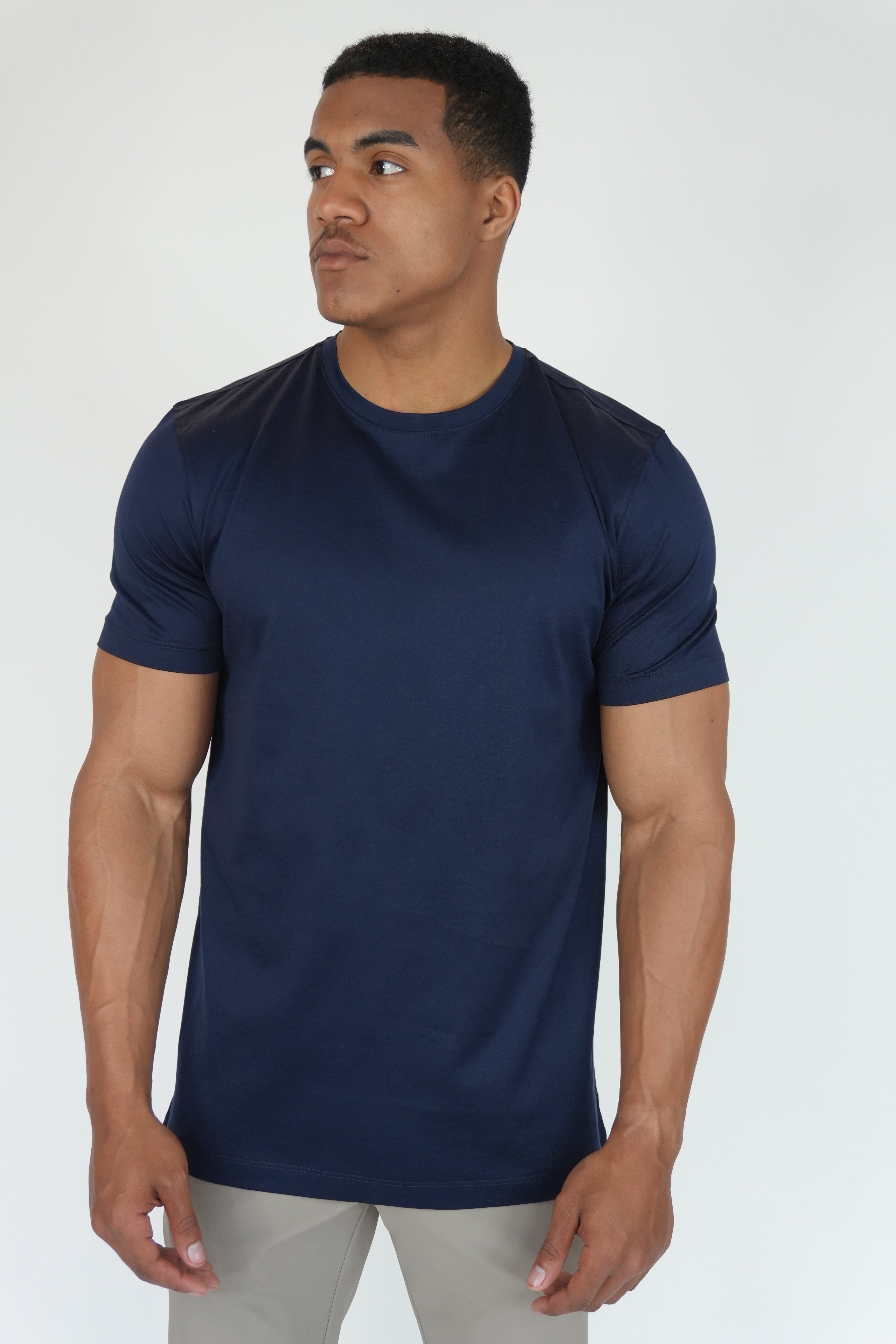 Mercesized T-Shirt Navy Blue