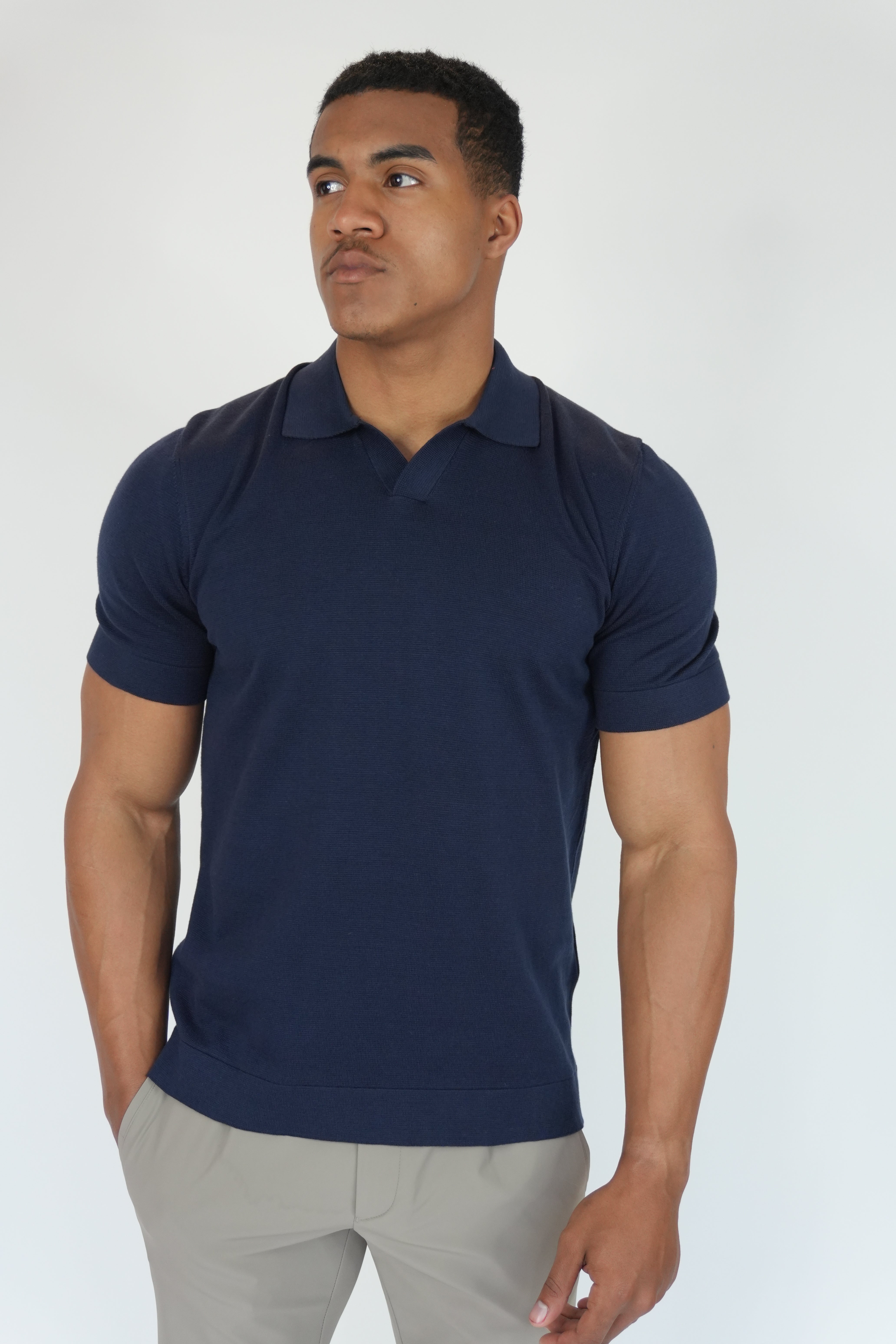 Elan Knit Polo Navy Blue