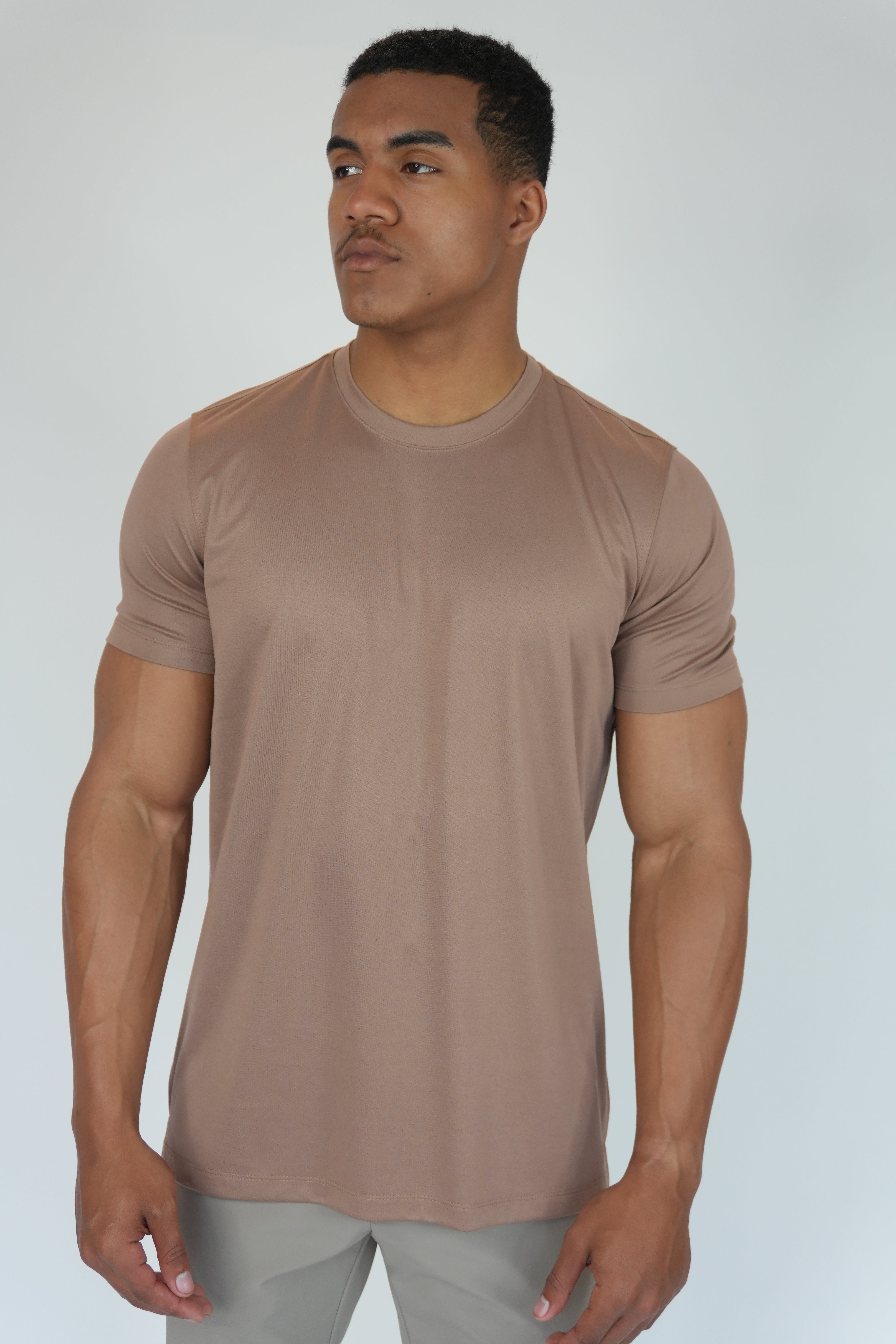 Mercesized T-Shirt Taupe