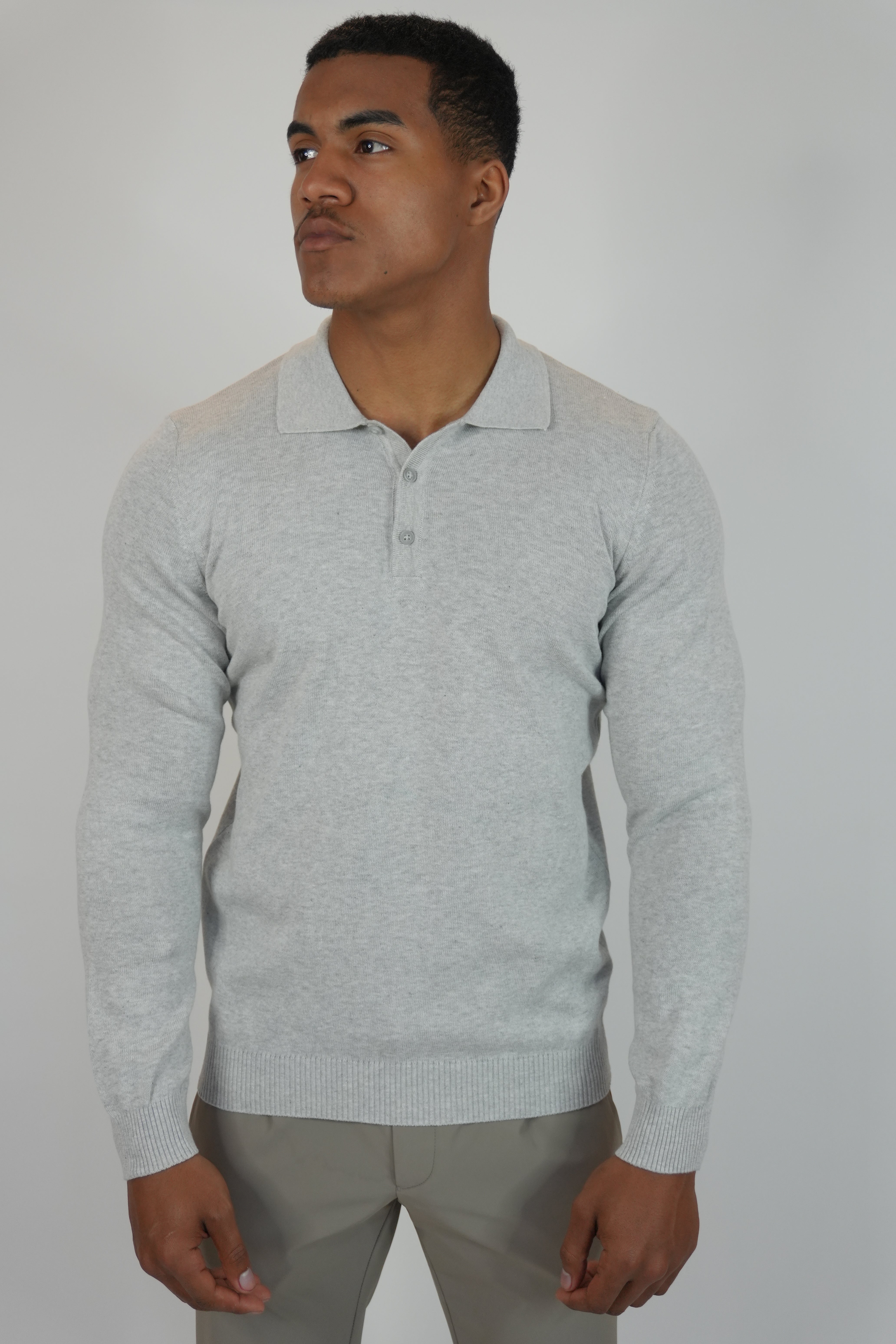 Polo Tricot Élégance Longsleeve Grey