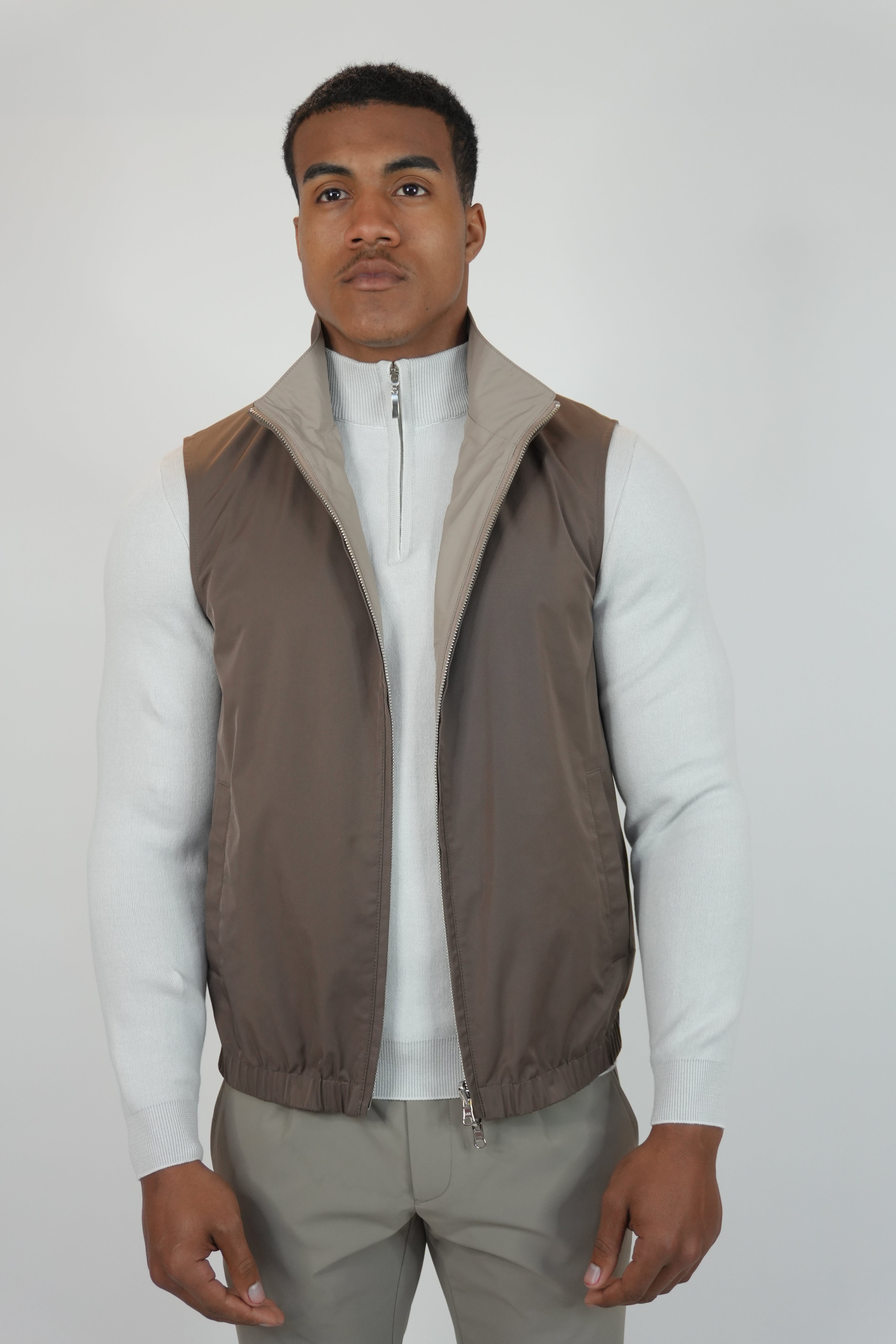 Dubbelzijdige Bodywarmer Bruin/Beige
