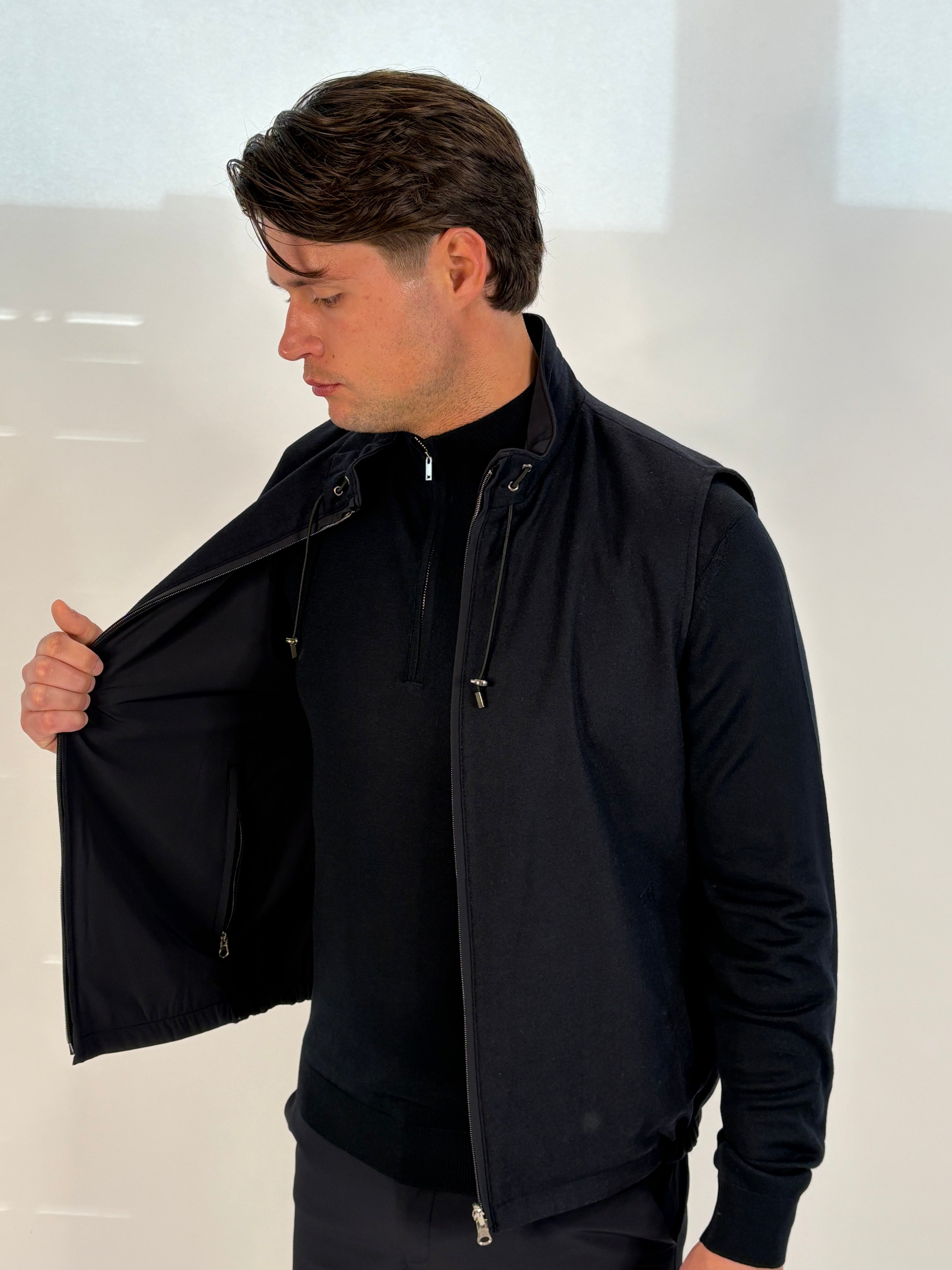 Marfélli Two-Sides Brushed wool Gilet Navy