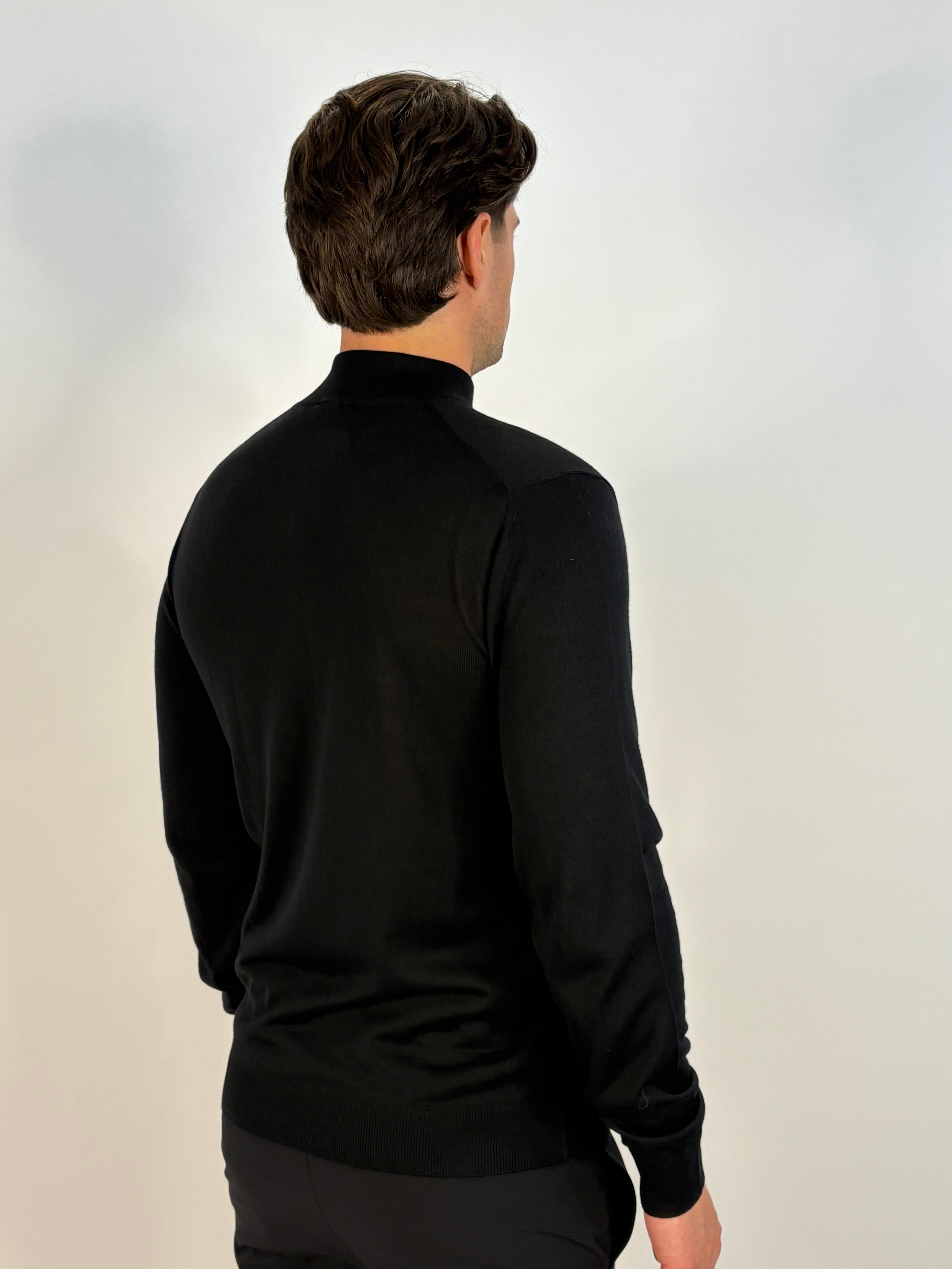 Marfélli Merino Wool Half-Zip Black