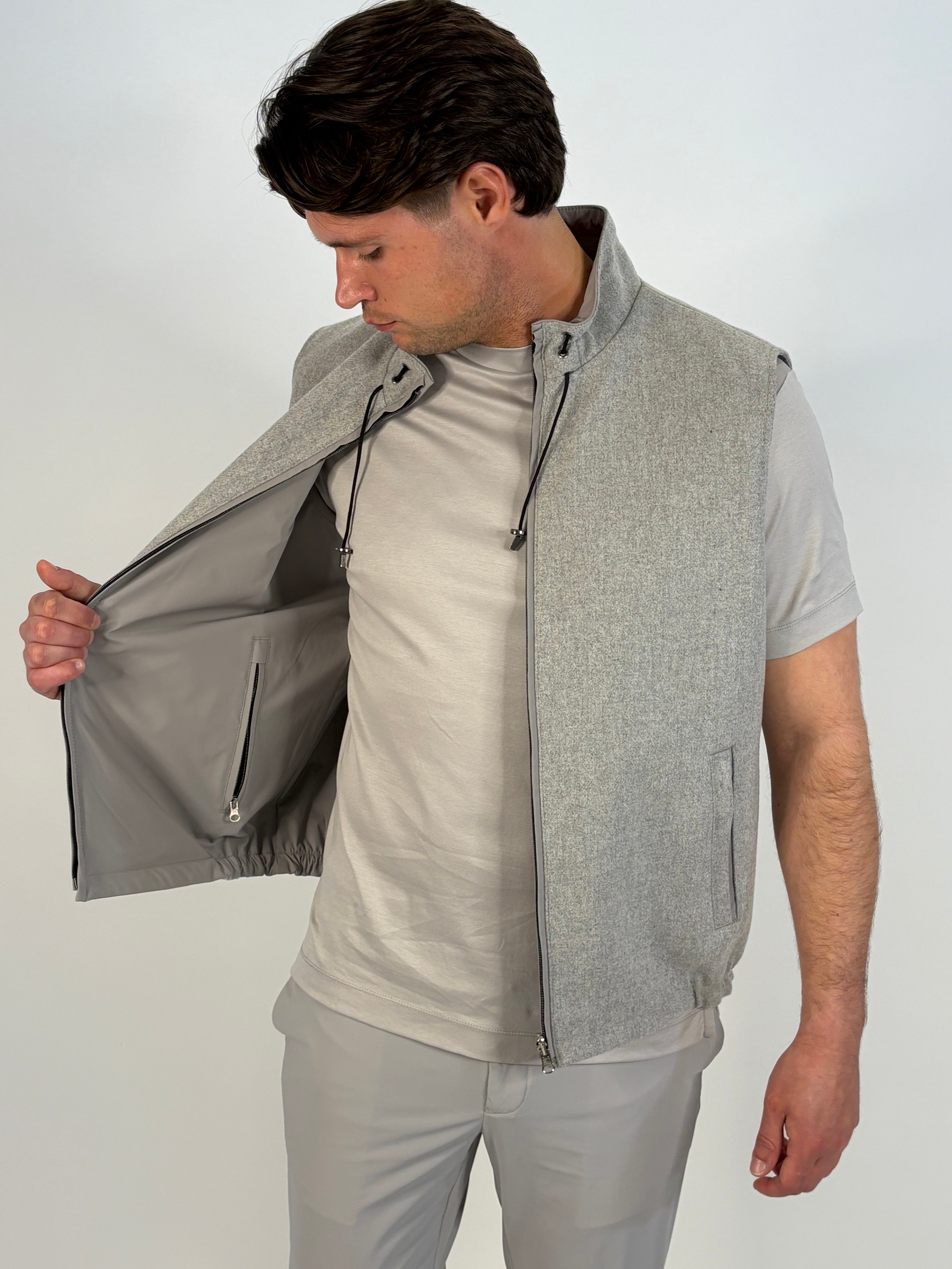 Marfélli Two-Sides Brushed wool Gilet Grey