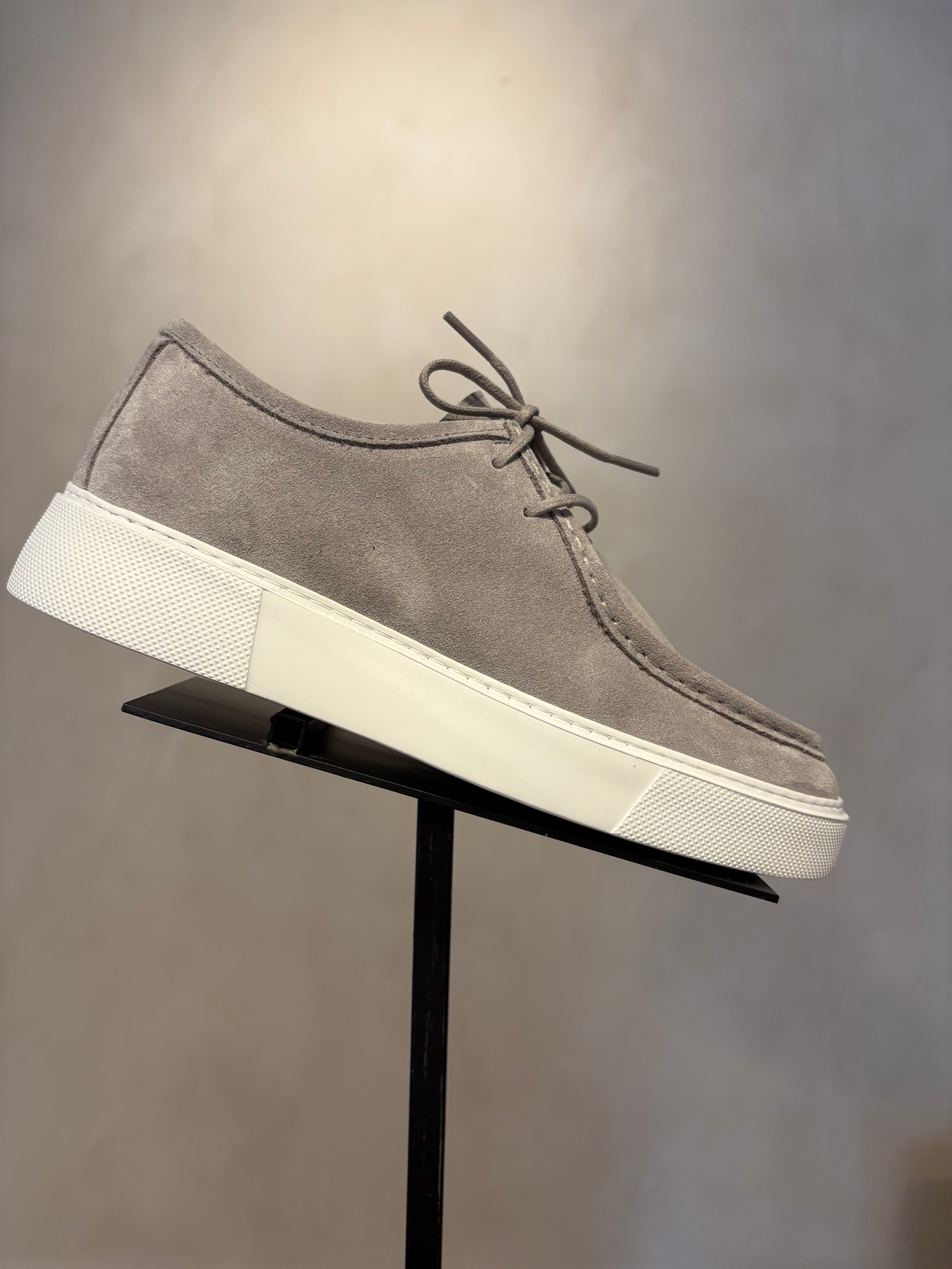 Suede Loafers Met Veters Grey