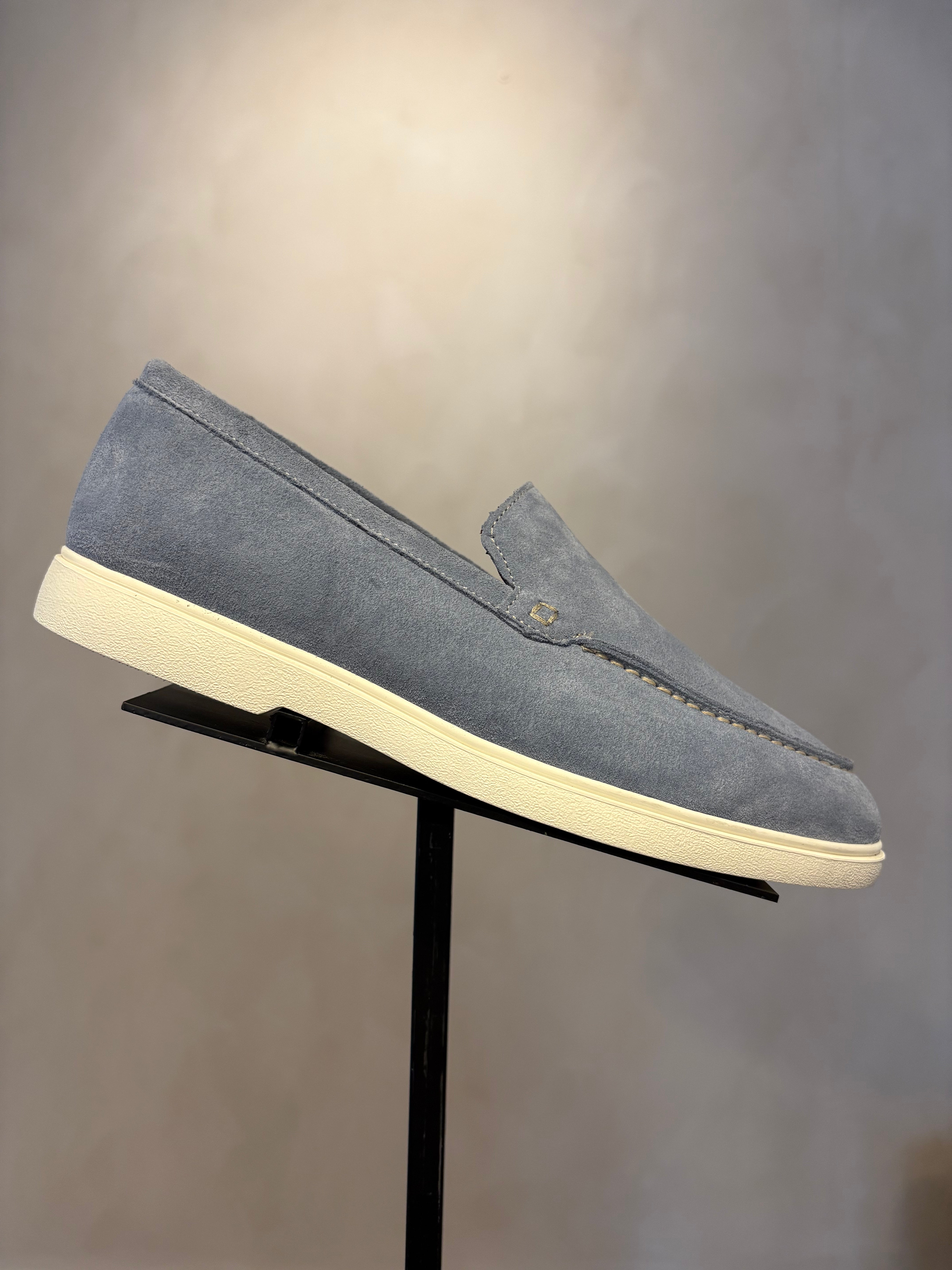 Suede Loafers Light Blue